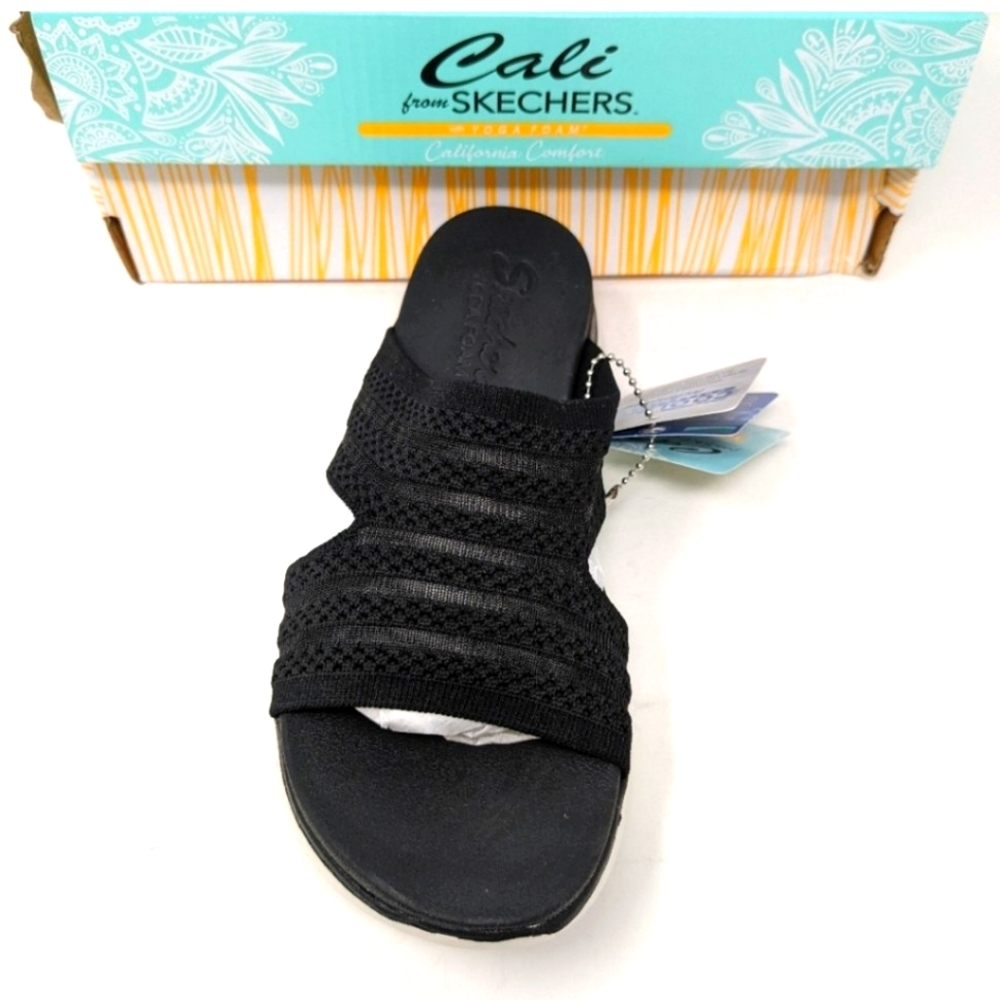 Skechers Vegan Flex Appeal 2.5 Right Sheer Black Slide 119270 Size 8 - Picture 3 of 6